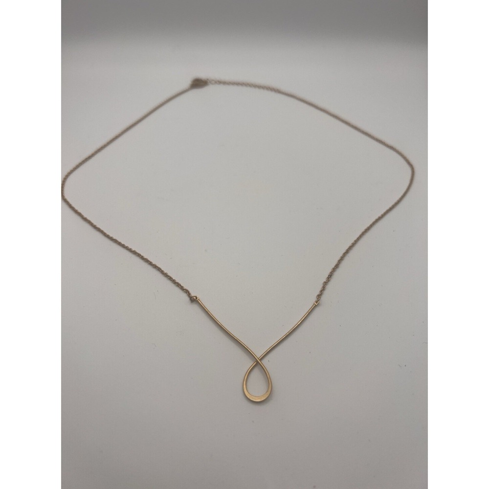Amano Studio Gold Tone Metal Curved Bar Necklace